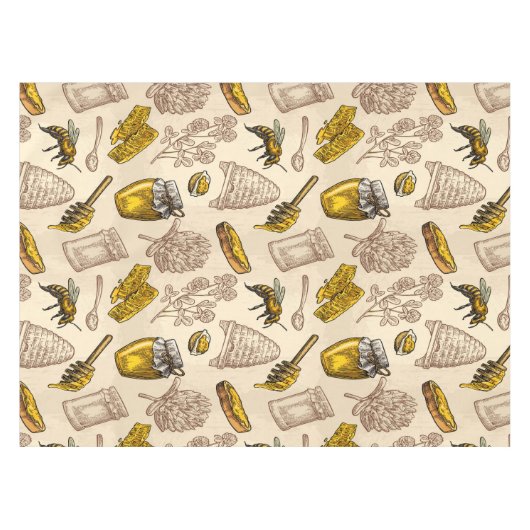 Honing Bijenkorf Goudgeel  Biologisch Tafelkleed (Voorkant (Horizontaal))