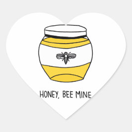Honing, bijenmijn hart sticker