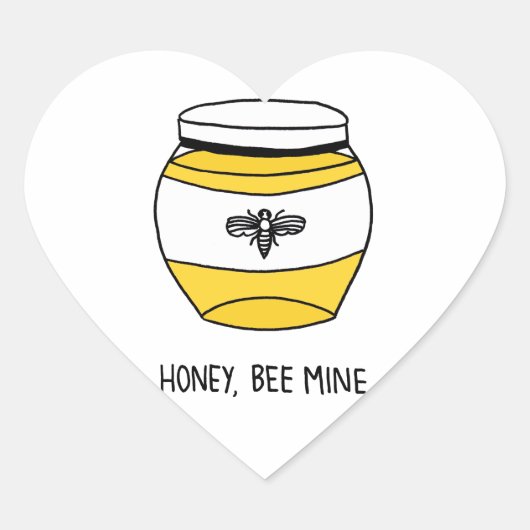 Honing, bijenmijn hart sticker (Voorkant)