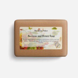 Honing Bloem Bij Zeep Product Verpakkingslabel Etiket