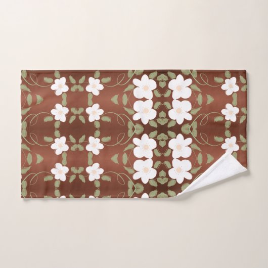 Honing Bruin Bloemen Handdoek Set (Handdoek)
