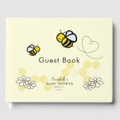 Honing / Bumble Bees & Daisies Geel Baby shower Gastenboek (Voorkant)