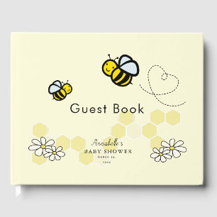Honing / Bumble Bees & Daisies Geel Baby shower Gastenboek