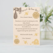 Honing Bumblebee Baby shower Bedankkaart (Staand voorkant)