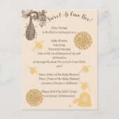  Honing Bumblebee Baby shower Briefkaart (Voorkant)