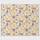  Honing Bumblebee Baby shower Cadeaupapier (Vlak)