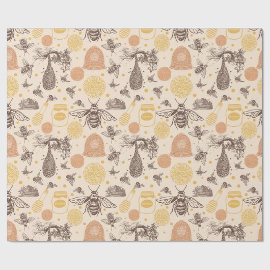  Honing Bumblebee Baby shower Cadeaupapier (Vlak)