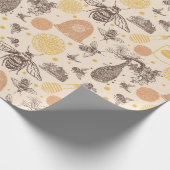  Honing Bumblebee Baby shower Cadeaupapier (Hoek)