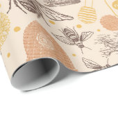  Honing Bumblebee Baby shower Cadeaupapier (Rol Hoek)