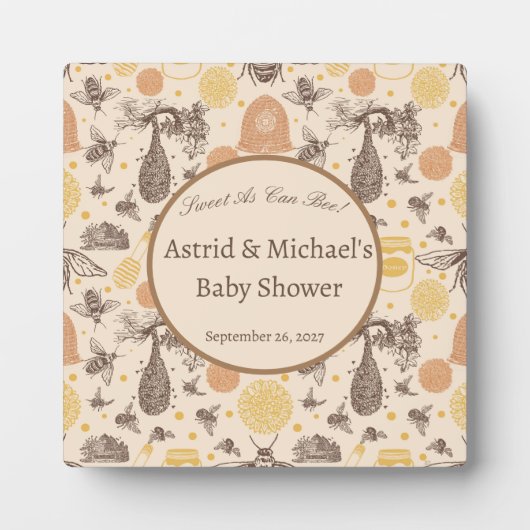  Honing Bumblebee Baby shower Fotoplaat (Voorkant)