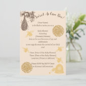  Honing Bumblebee Baby shower Kaart (Staand voorkant)