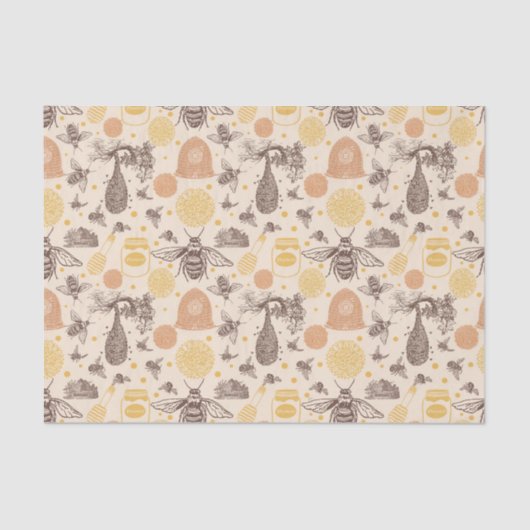 Honing Bumblebee Baby shower Tissuepapier (Voorkant)