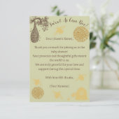  Honing Bumblebee Sage Baby shower Bedankkaart (Staand voorkant)