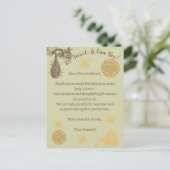  Honing Bumblebee Sage Baby shower Briefkaart (Staand voorkant)