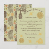 Honing Bumblebee Sage Baby shower Briefkaart (Voorkant / Achterkant)
