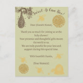  Honing Bumblebee Sage Baby shower Briefkaart (Voorkant)