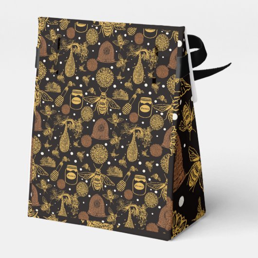 Honing Bumblebee Zwart Baby shower Bedankdoosjes (Achterkant)
