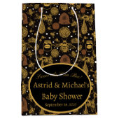 Honing Bumblebee Zwart Baby shower Medium Cadeauzakje (Voorkant)