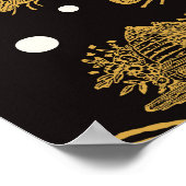 Honing Bumblebee Zwart Baby shower Poster (Hoek)