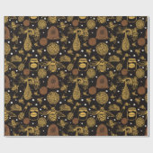Honing Bumblebee Zwart Cadeaupapier (Vlak)