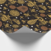 Honing Bumblebee Zwart Cadeaupapier (Hoek)