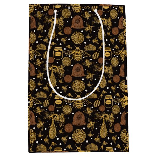 Honing Bumblebee Zwart Medium Cadeauzakje (Voorkant)