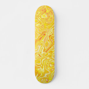 Honing Citroen Geel Marmer Textuur Abstract Vloeis Persoonlijk Skateboard