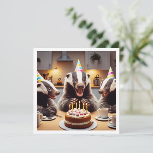 Honing das eten taart, honing das uitnodiging (Staand voorkant)