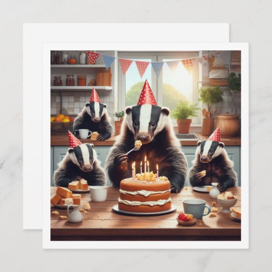 Honing das eten taart, honing das uitnodiging (Voorkant / Achterkant)