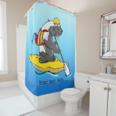 Honing das in een kajak douchegordijn (In situ)