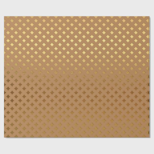 Honing Diamond Cut Bruin Maroon Sepia Goud Metalli Cadeaupapier (Vlak)