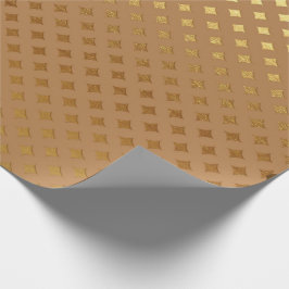 Honing Diamond Cut Bruin Maroon Sepia Goud Metalli Cadeaupapier