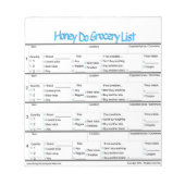 Honing do Grocery List ... Notitieblok (Voorkant)