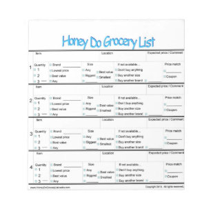 Honing do Grocery List ... Notitieblok