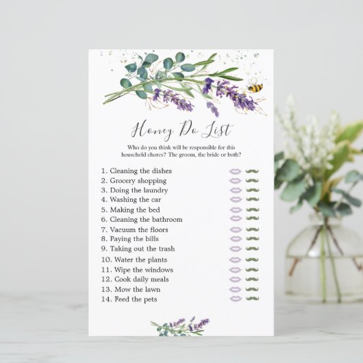 Honing Do lijst Bruids spel, Lavendel Eucalyptus (Staand voorkant)