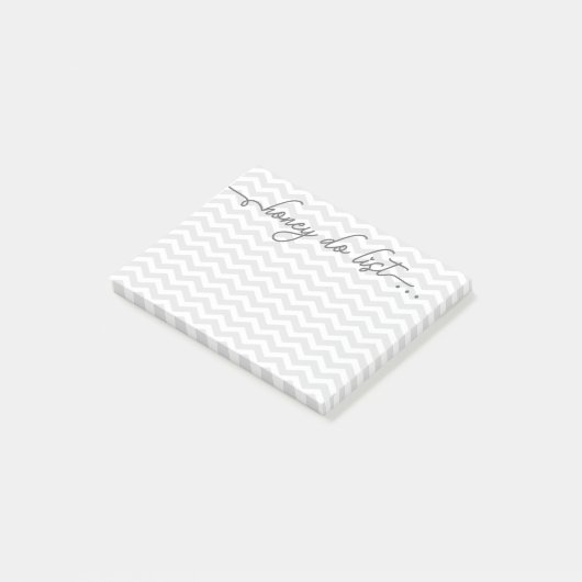 Honing Do List Notitieblok, Grijs, Chevron Post-it® Notes (Schuin)