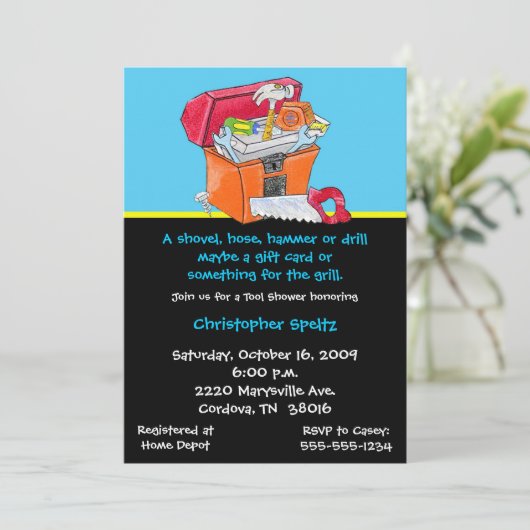 Honing Do Tool Bridal doucheuitnodiging Kaart (Staand voorkant)