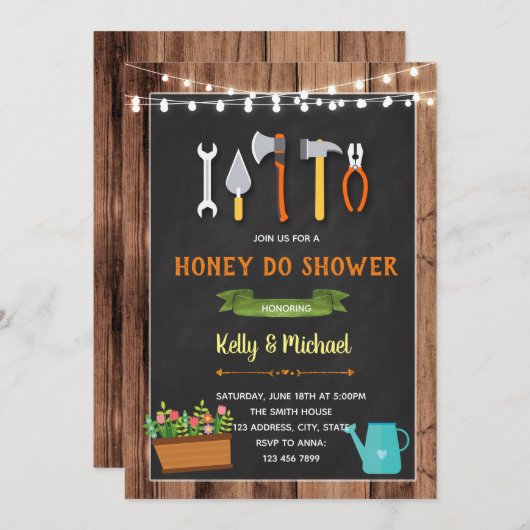 Honing doet douche uitnodiging (Voorkant / Achterkant)