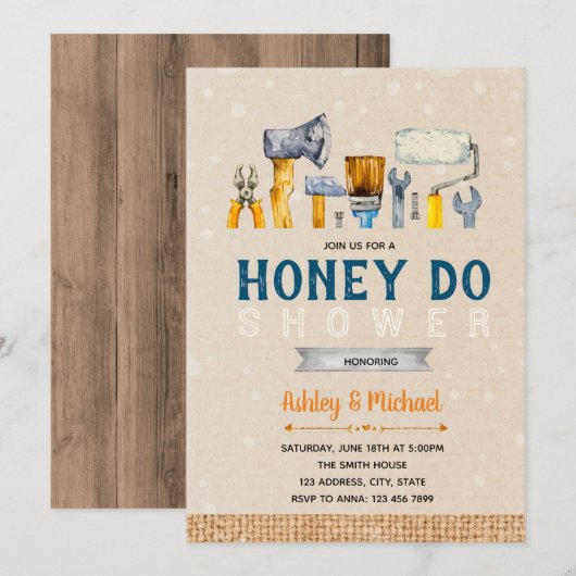 Honing doet themafelegenuitnodiging kaart (Voorkant / Achterkant)