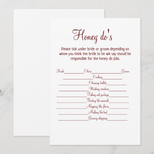 honing dos bruiloft bruid bruidegom onderdeel feestdagenkaart (Voorkant / Achterkant)