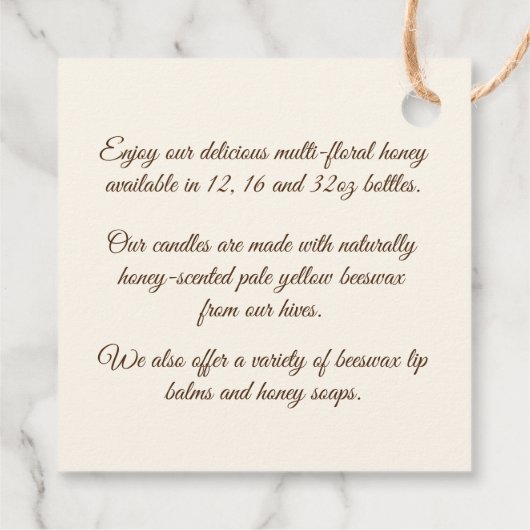 Honing druipen en bij gemaakt met liefde door bije bedankjes labels (Achterkant)