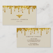 honing druppelt op visitekaartje van glitter (Voorkant / Achterkant)