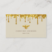 honing druppelt op visitekaartje van glitter (Voorkant)