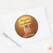 Honing en amandelkaars ronde sticker (Envelop)