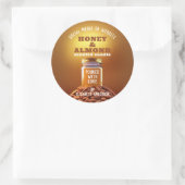 Honing en amandelkaars ronde sticker (Tas)