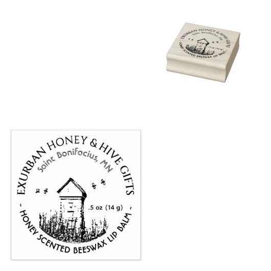 Honing- en bijenproducten met bijen rubberstempel (Gestempeld)