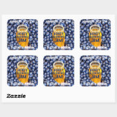 Honing en blauwe bosbes jam Square Sticker (Vel)