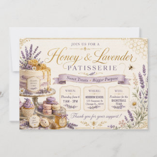 Honing en Lavendel Bakverkoop Ontwerp Kaart