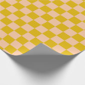 Honing en perzik Checkerboard Cadeaupapier (Hoek)