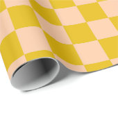 Honing en perzik Checkerboard Cadeaupapier (Rol Hoek)